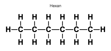 Der organische Stoff Hexan